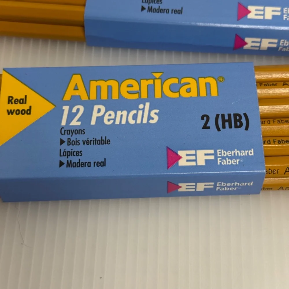 53 Eberhard Faber Real Wood American No. 2 Pencils Yellow HB Vintage New Stock